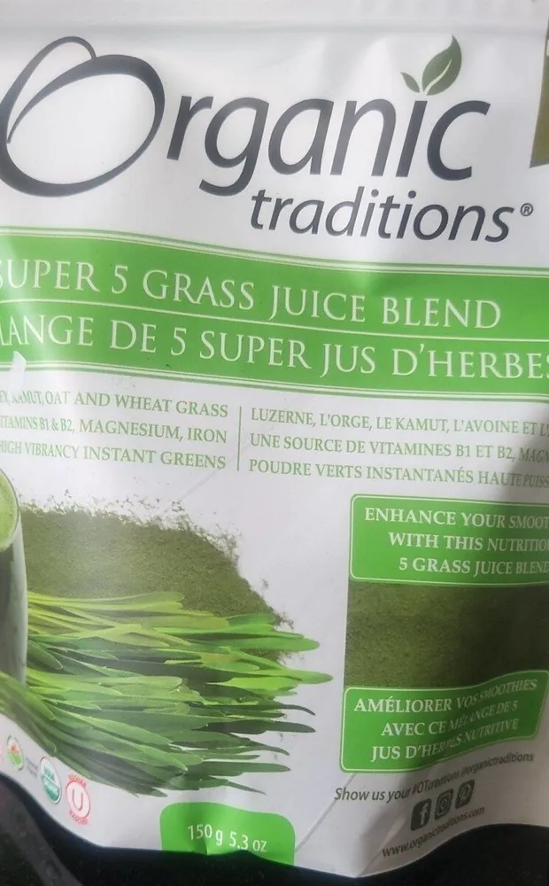 Super 5 grass juice blend