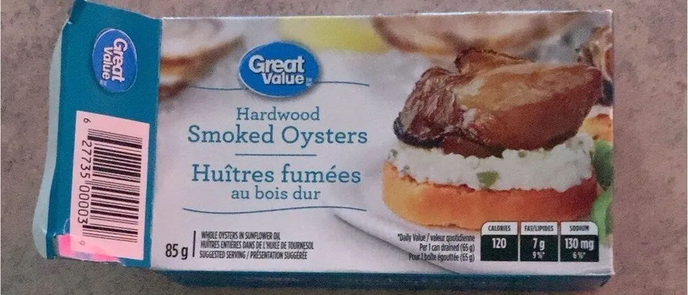 Hardwood smoked oysters