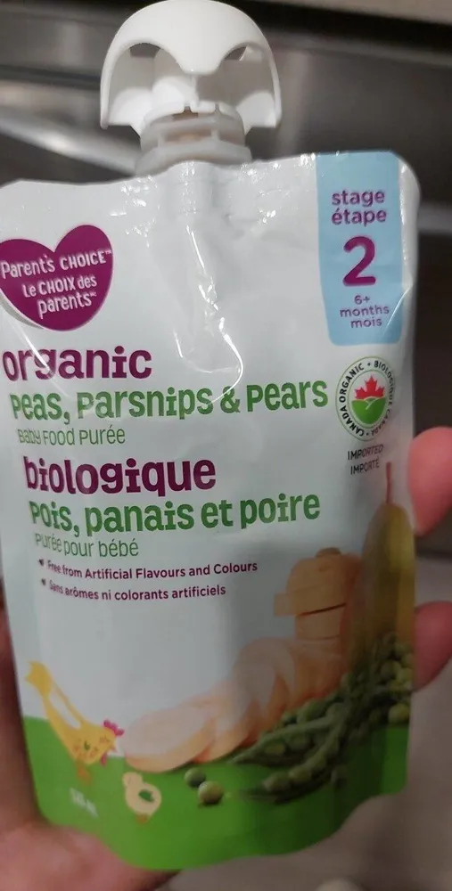 Peas parsnips pears baby food