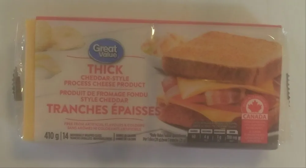 Thick Cheddar-Style Process Cheese Product