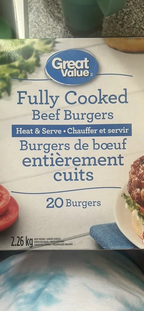 Burgers de boeuf entièrement cuit