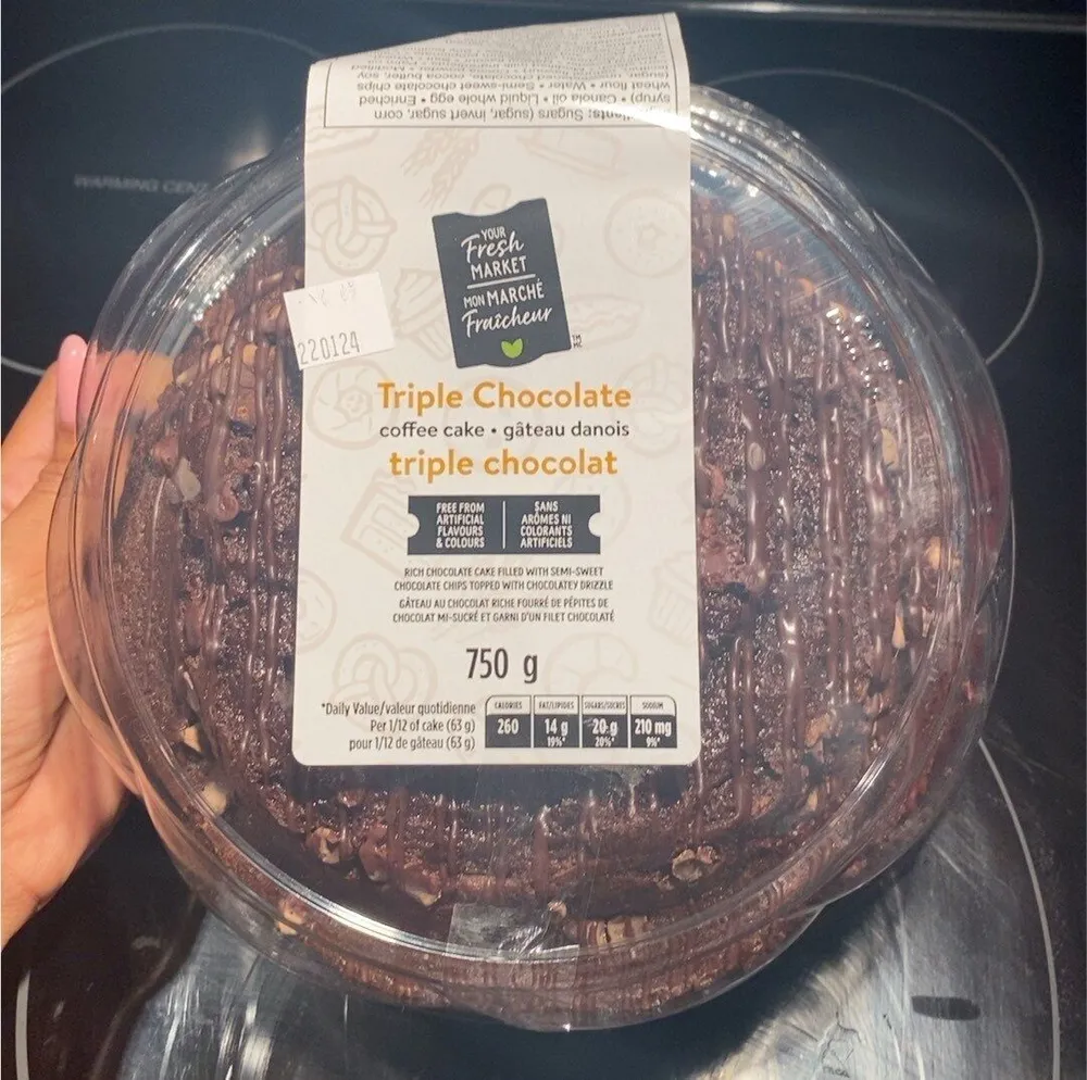 Triple chocolate coffee cake