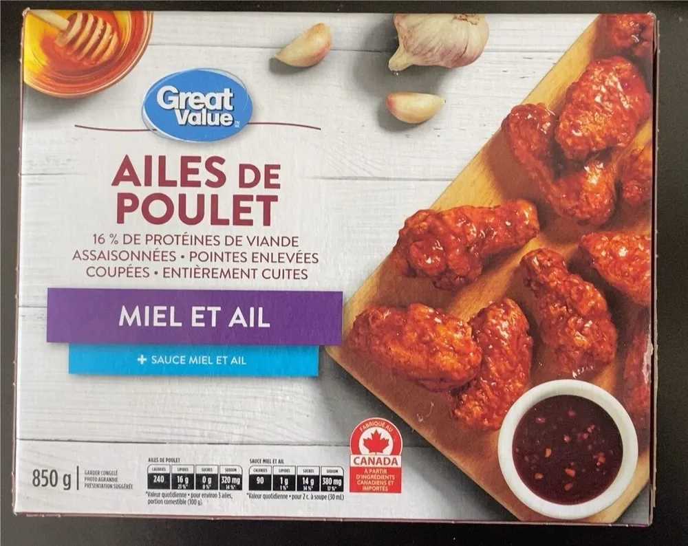 Ailes de poulet miel et ail