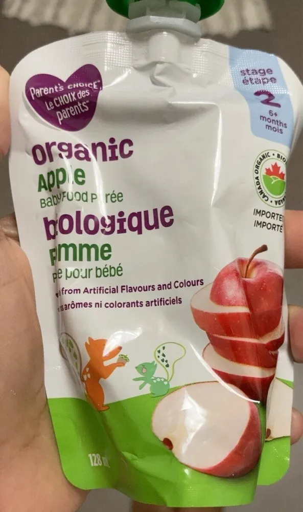 Organic apple baby purée