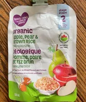 Organic Apple, Pear & Brown Rice baby food purée