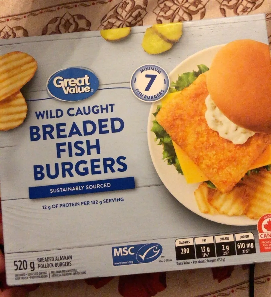 Breaded fish burgers