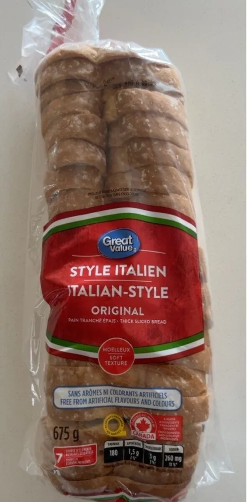 Pain tranché épais style italien