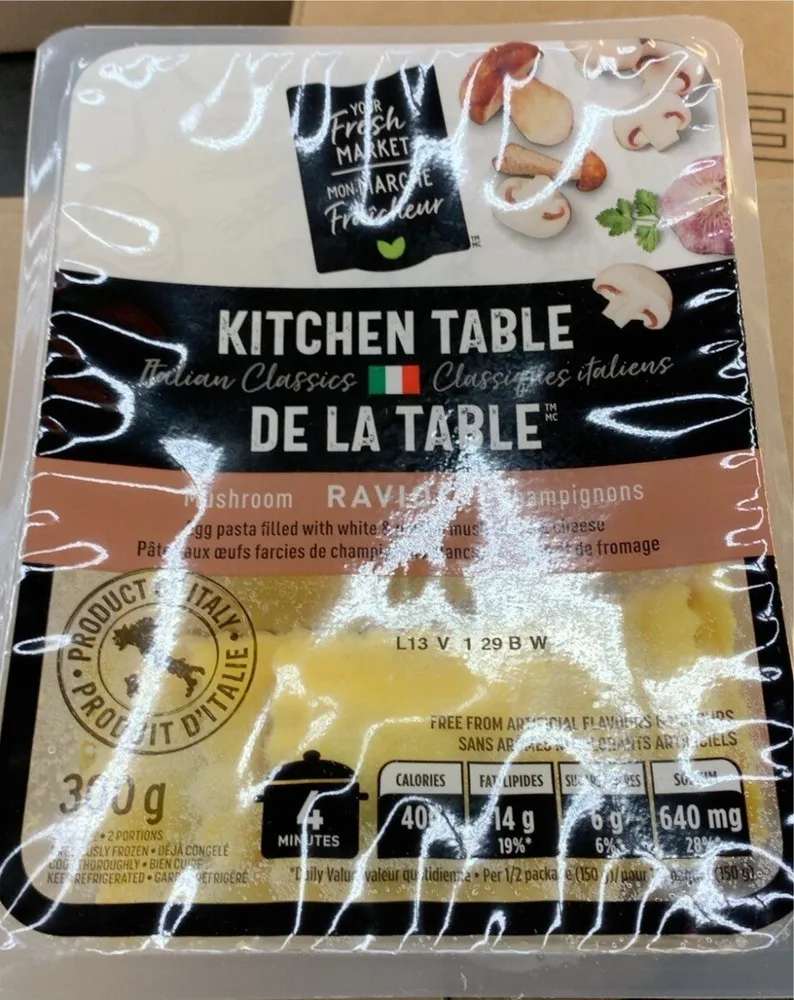 Raviolis champignons