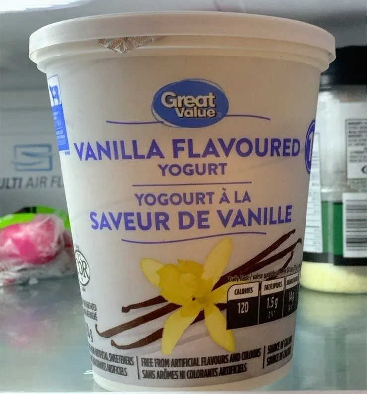 Vanilla flavored yogurt