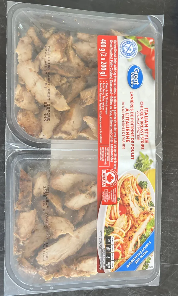 Italian style chicken breast strips