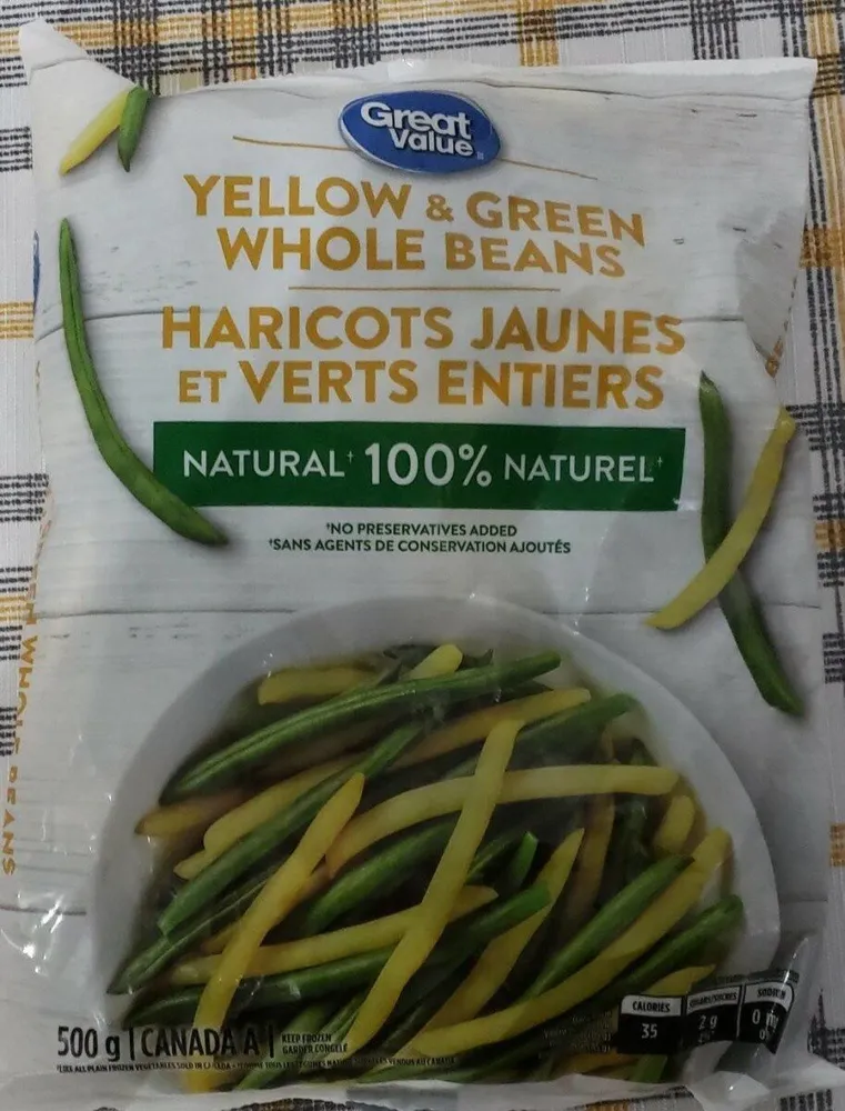 Haricots jaunes et verts entiers