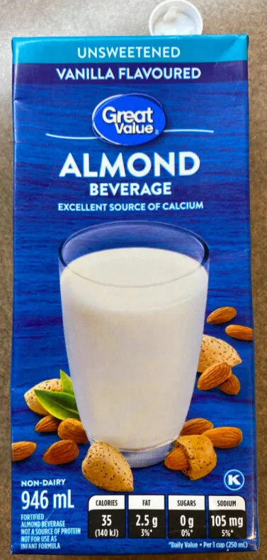 Unsweet. Vanilla Almond Bev. Shelf-stable.