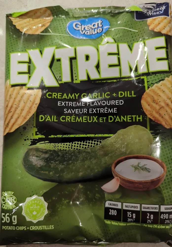 Extreme Creamy Garlic & Dill Pickle Chips