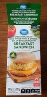 Mediterranean Egg White Patty & Cheese on an English Muffin