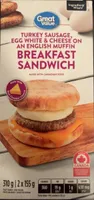 Breakfast Sandwich (Turkey sausage, egg white and cheese)
