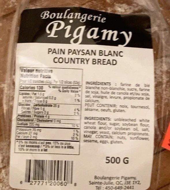 Pain paysan blanc