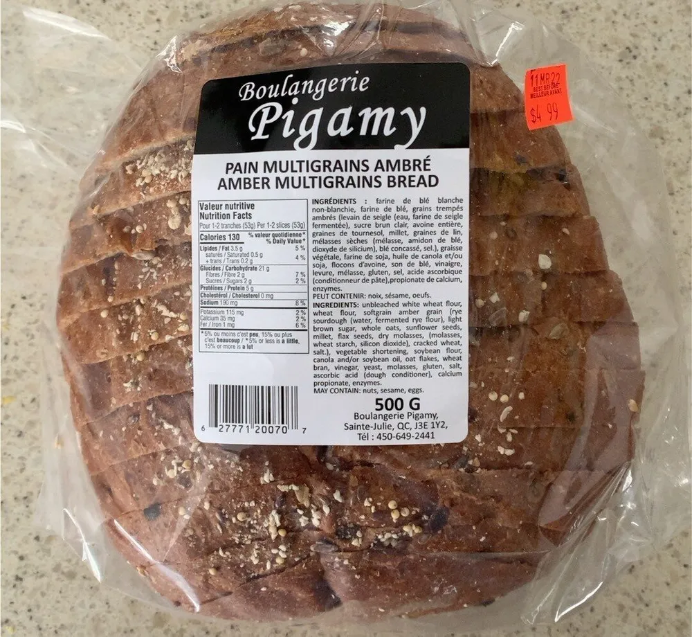 Pain multigrains ambré
