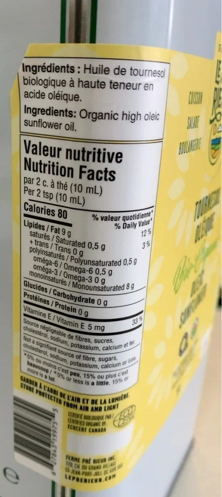 Tournesol oleic sunflower