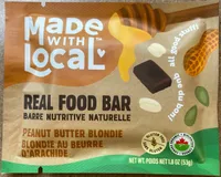 Blondie au Beurre d’archide • Biologique Barre nutritive naturelle