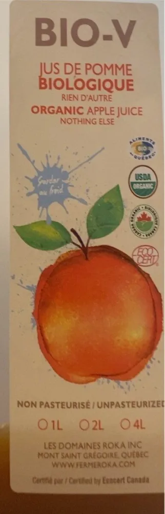Jus de pomme biologique
