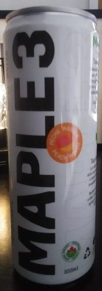 Eau d'érable pétillant pêche mangue
