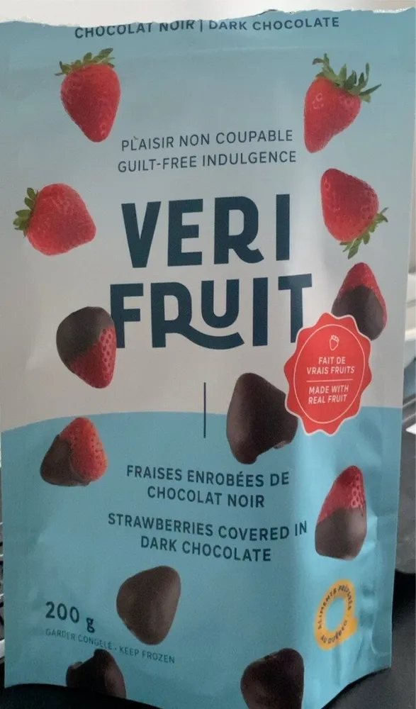 Fraises enrobées de chocolat noir