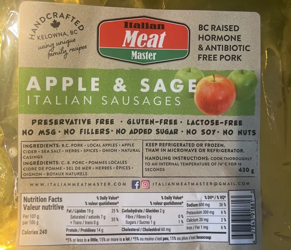 Apple Sage Sausage
