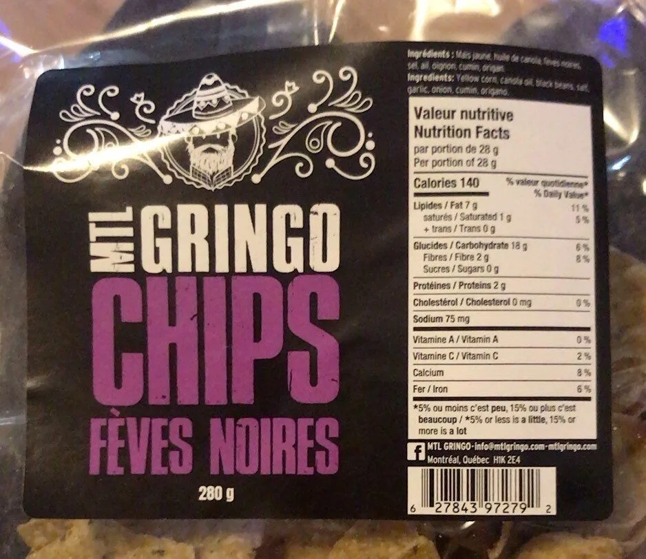 Chips fèves noires