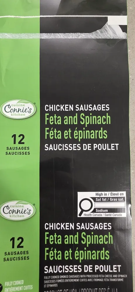 Chicken Sausages Feta and Spinach