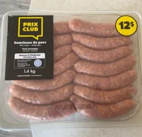 Saucisses de porc