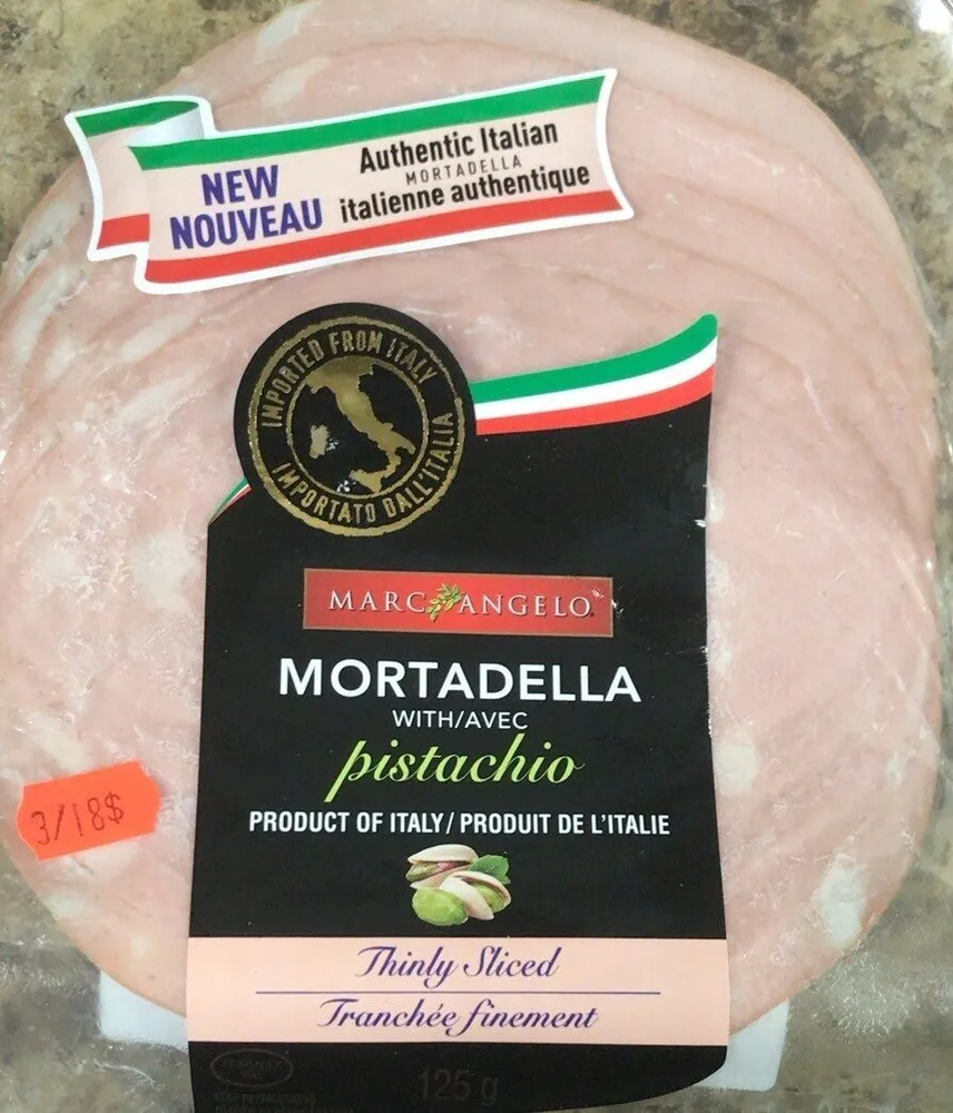 Mortadella with/avec pistachio