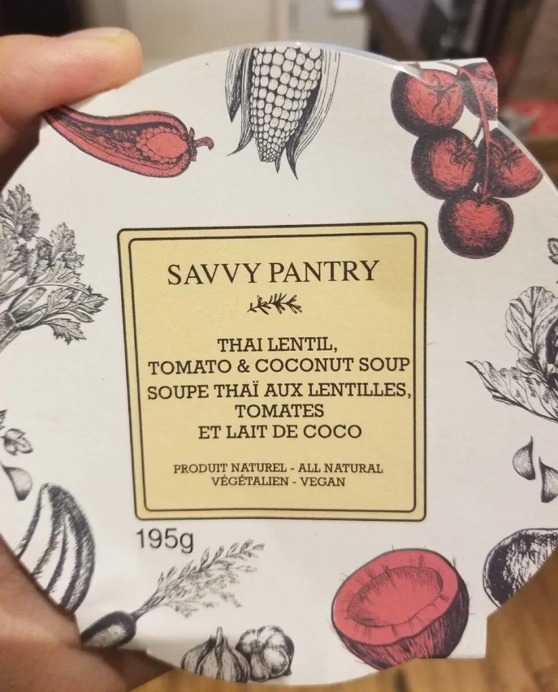 Soupe thai aux lentilles, tomates et lait de coco