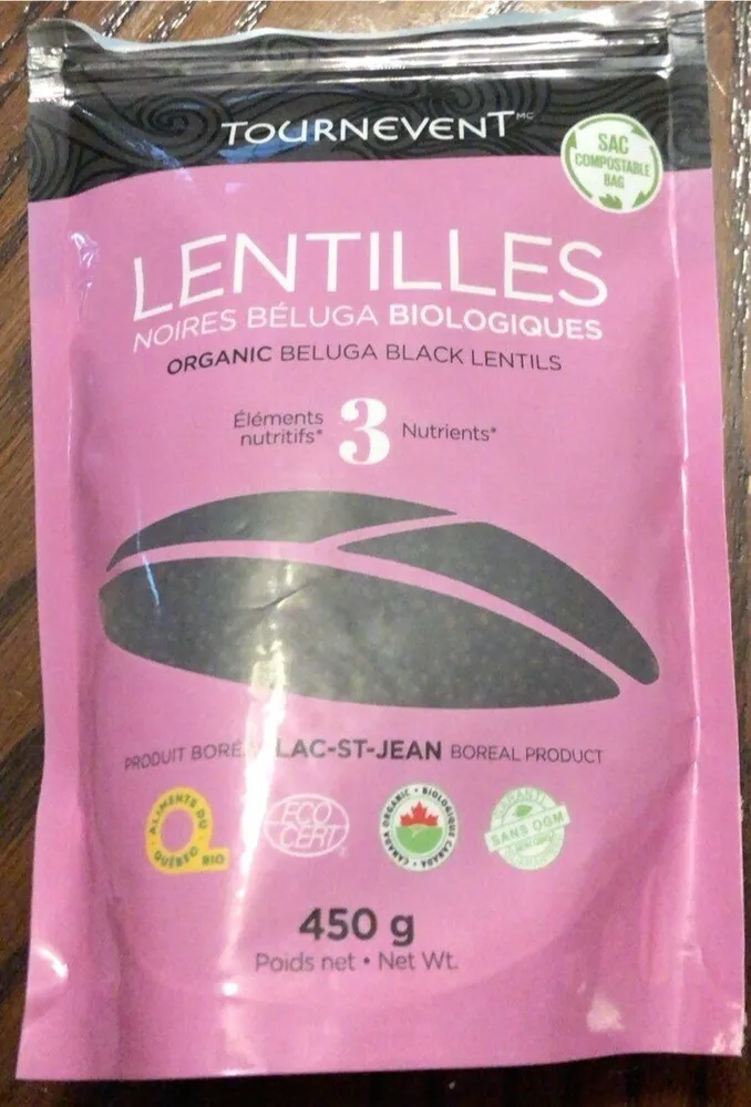 Lentilles noir béluga biologiques