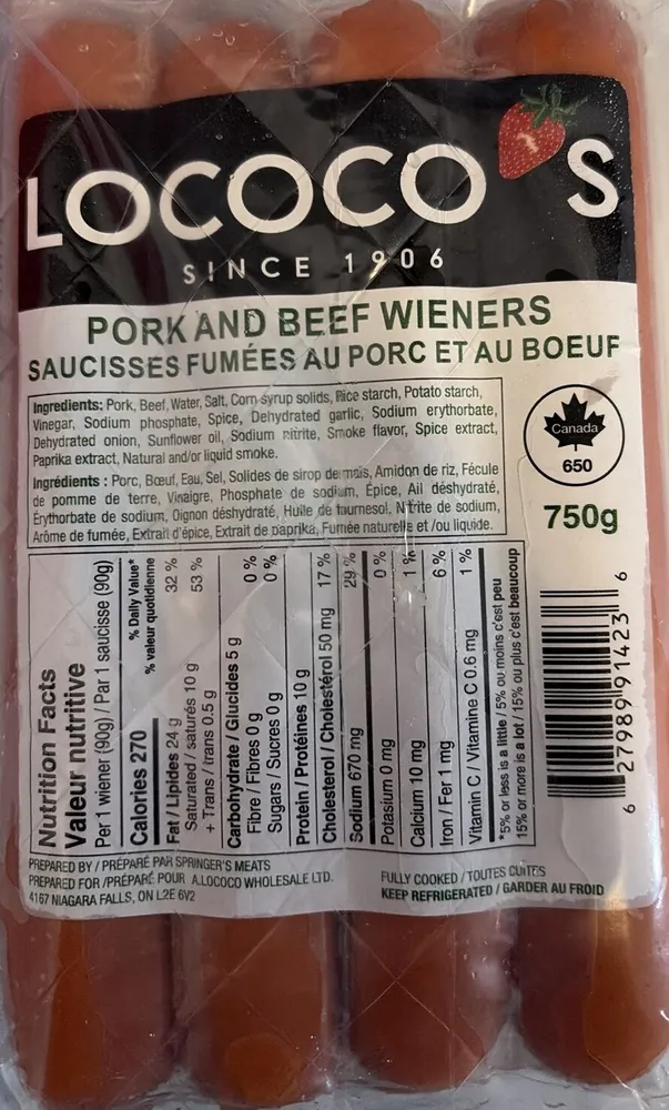 Pork And Beef Wiener