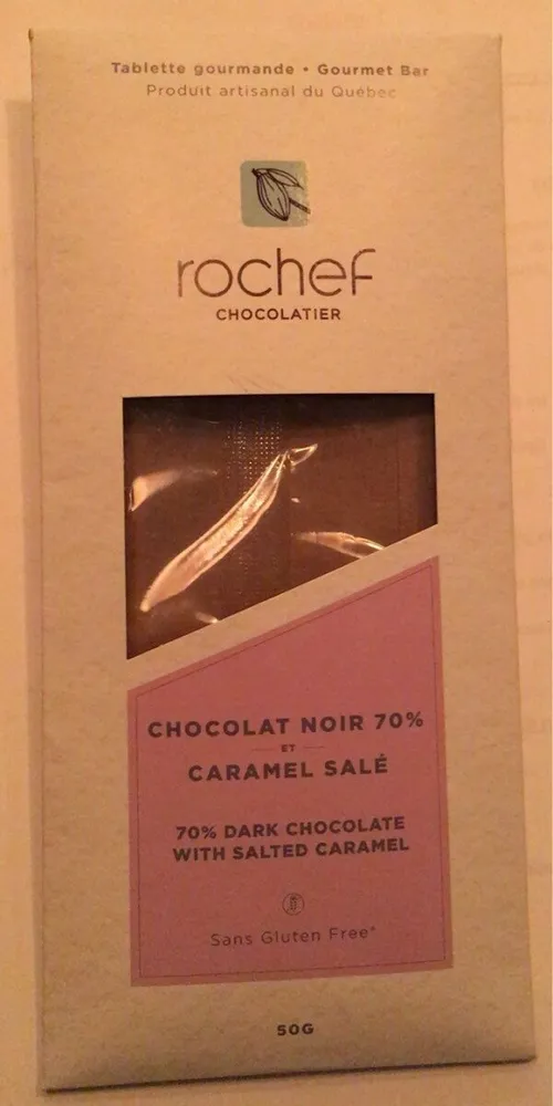 Chocolat noir 70% et caramel salé
