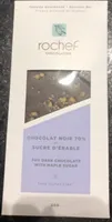 Chocolat noir 70% et sucre d’erable