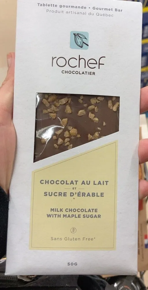 Chocolat au lait et sucre d’erable