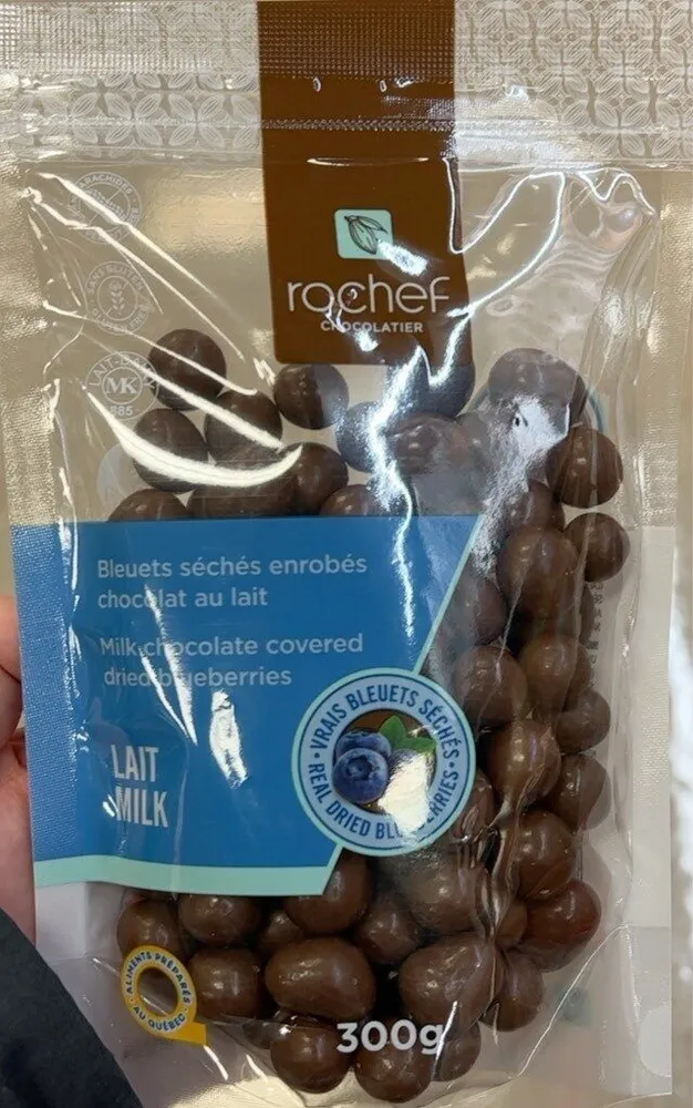 Bleuets séchés enrobés chocolat au lait