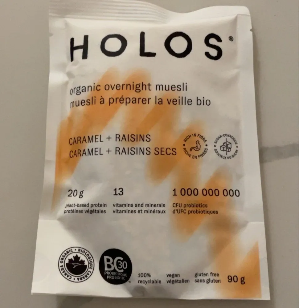 Caramel et raisins secs