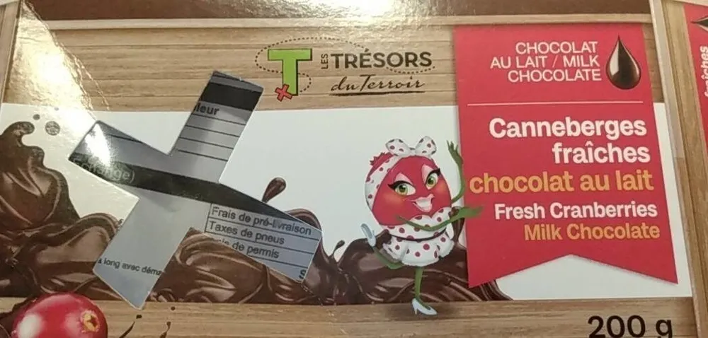 Canneberges fraîches chocolat au lait