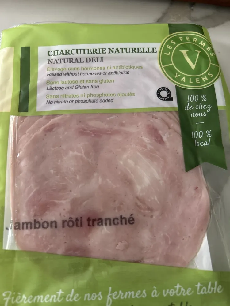 Jambon rôti tranché