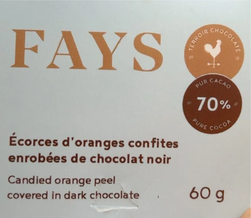 Écorces d’oranges confites enrobées de chocolat noir