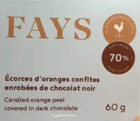 Écorces d’oranges confites enrobées de chocolat noir
