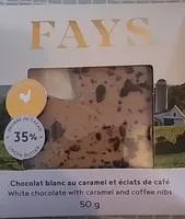 Chocolat blanc au caramel et éclats de café