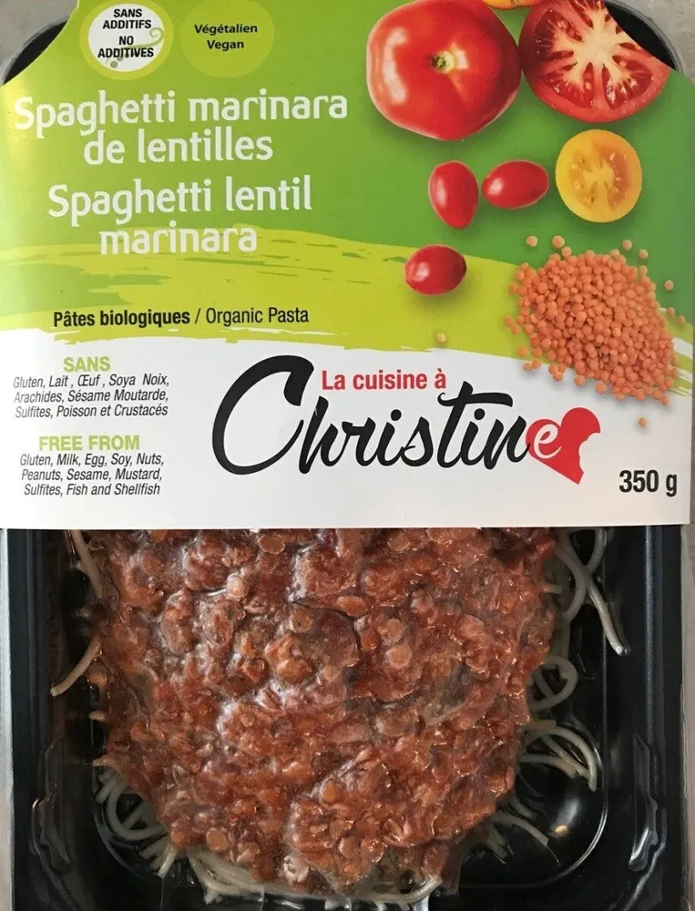 Spaghetti marinara de lentilles