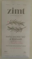 80% Cacao Maple Smoked Salt & Rosemary Dark Chocolate Bar Sweetened with Coconut Sugar