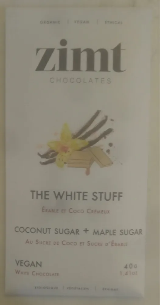 The White Stuff Vegan White Chocolate with Coconut and Maple Sugars