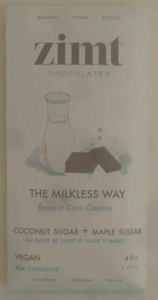 The Milkless Way Vegan Milk Chocolate with Coconut and Maple Sugars
