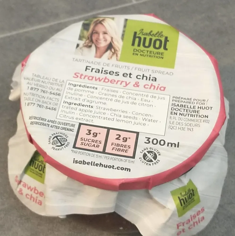 Tartinade de fruits fraises et chia