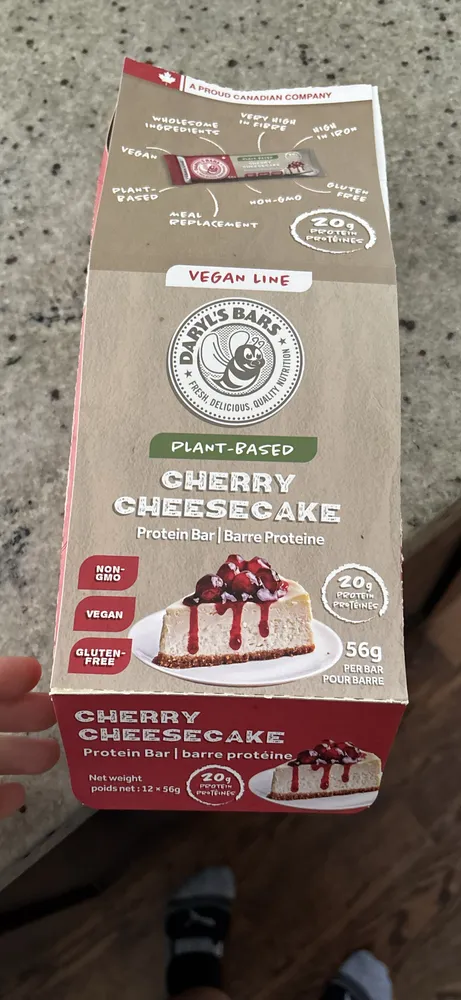 Vegan Plant-Based Cherry Cheesecake Protein Bar